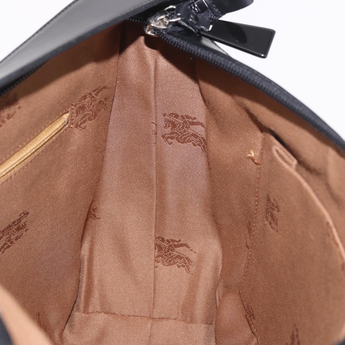 BURBERRY Nova Check Shoulder Bag Canvas Beige Silver Auth 187774A