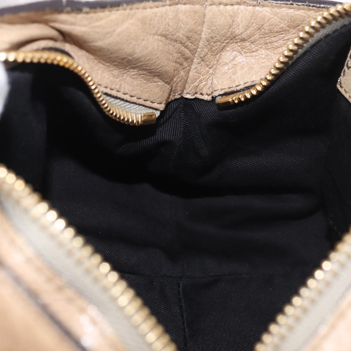 Chloe Etel Hand Bag Leather 2way Beige Gold Auth 187776A