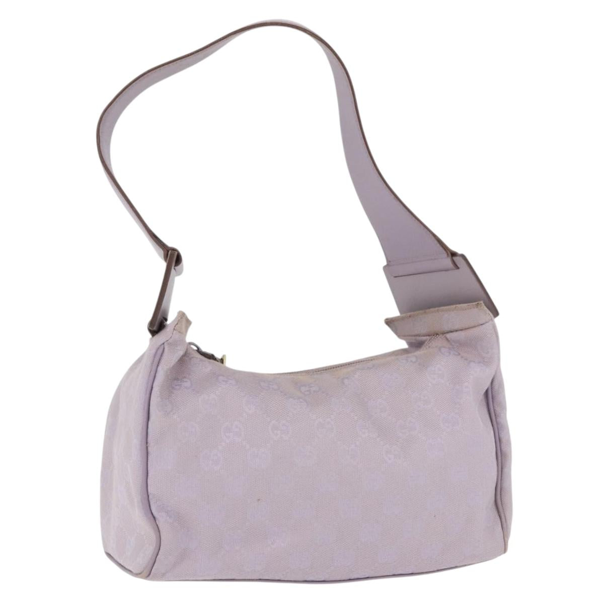 GUCCI GG Canvas Shoulder Bag Purple Gold 92699 Auth 187782