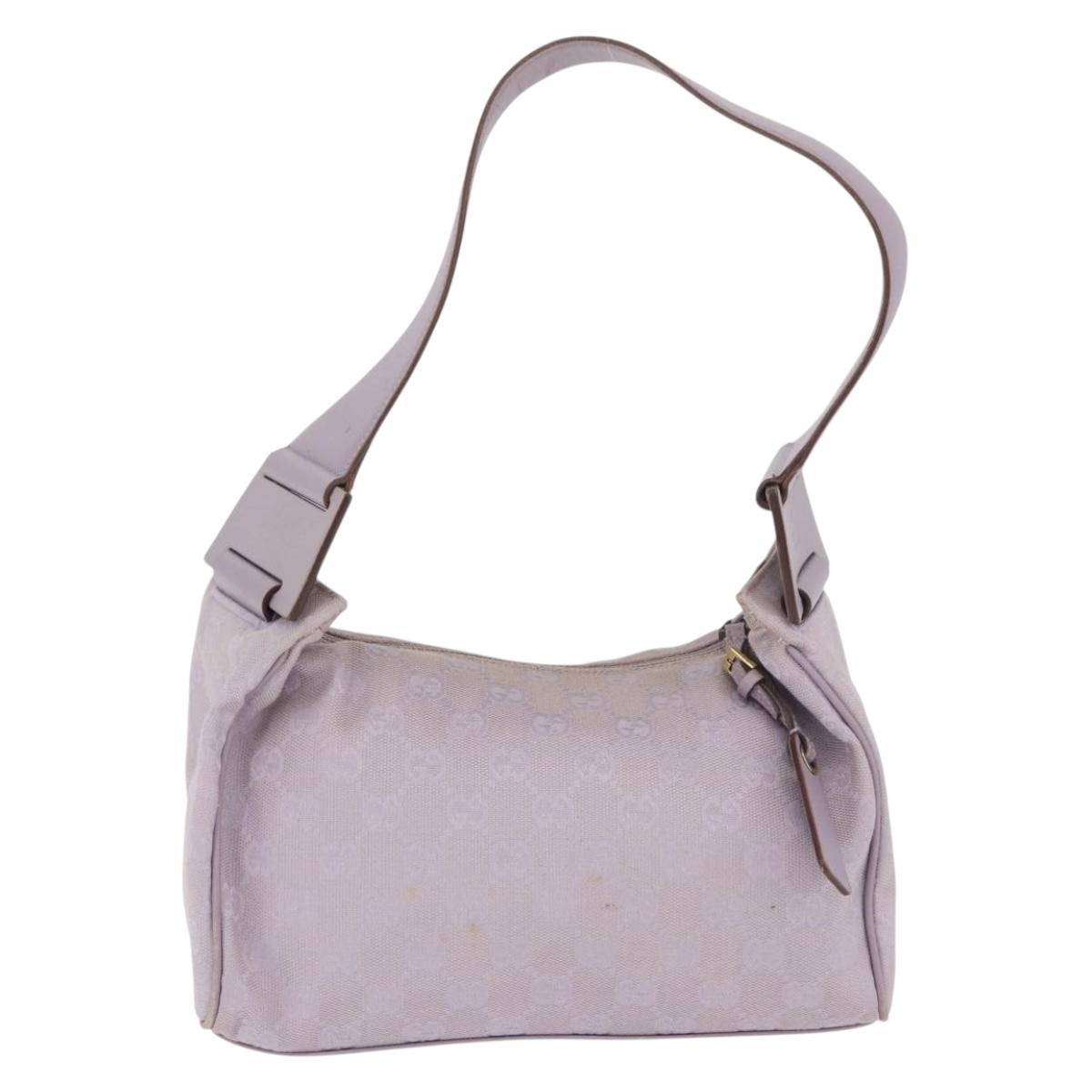 GUCCI GG Canvas Shoulder Bag Purple Gold 92699 Auth 187782