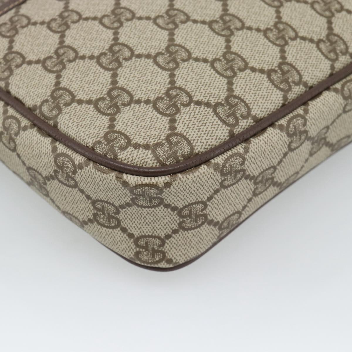 GUCCI GG Canvas Clutch Bag PVC Leather Beige Gold 014 58 0128 Auth 187793