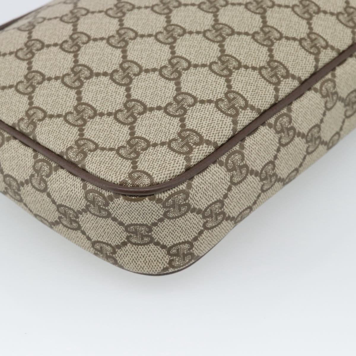 GUCCI GG Canvas Clutch Bag PVC Leather Beige Gold 014 58 0128 Auth 187793