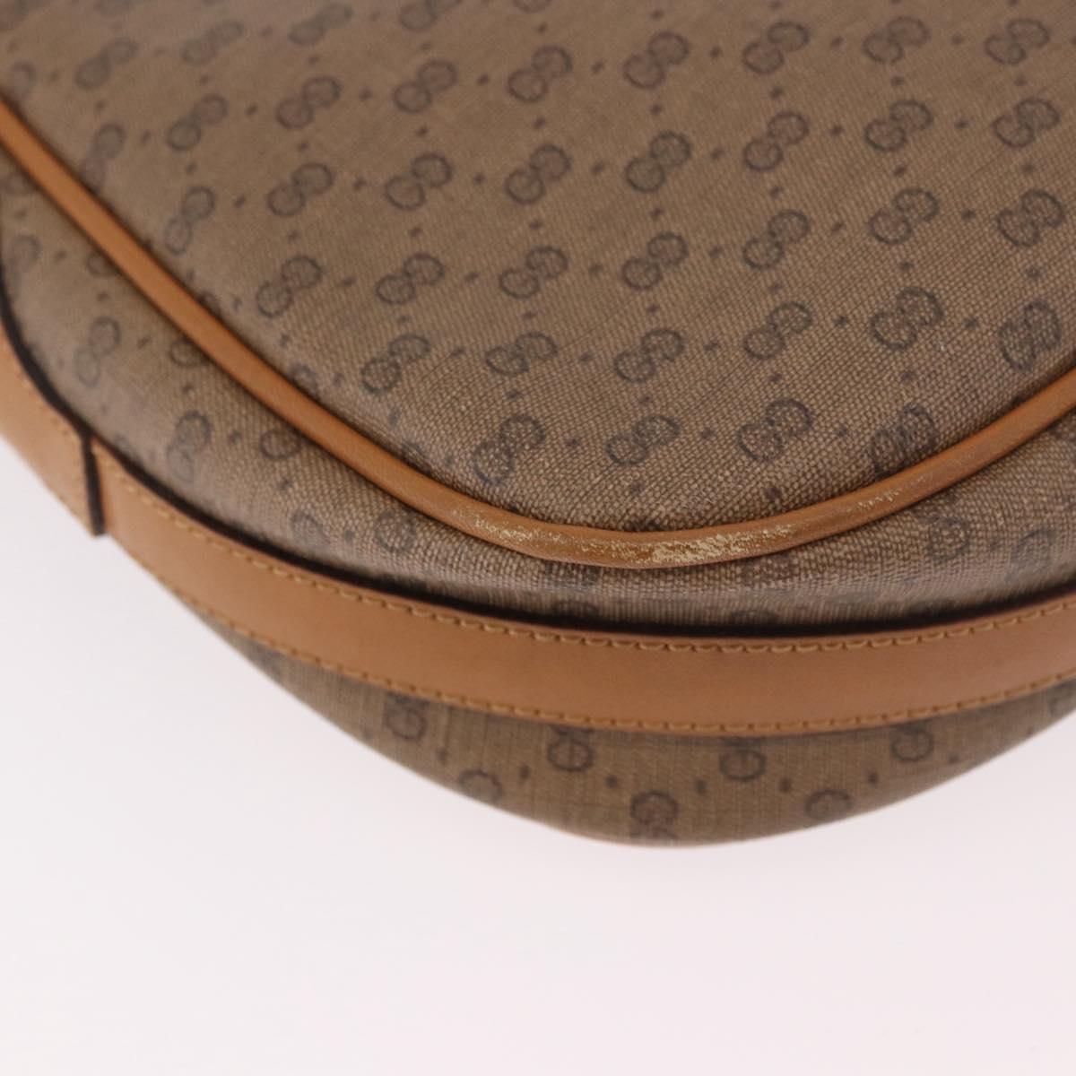 GUCCI Micro GG Supreme Shoulder Bag PVC Beige Gold Auth 187795