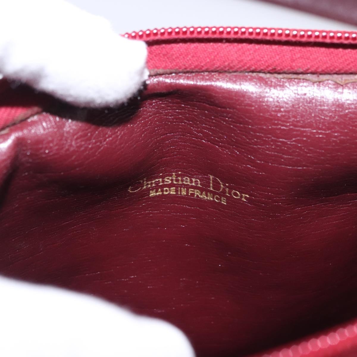 Christian Dior Trotter Canvas Shoulder Bag Red Gold Auth 187796