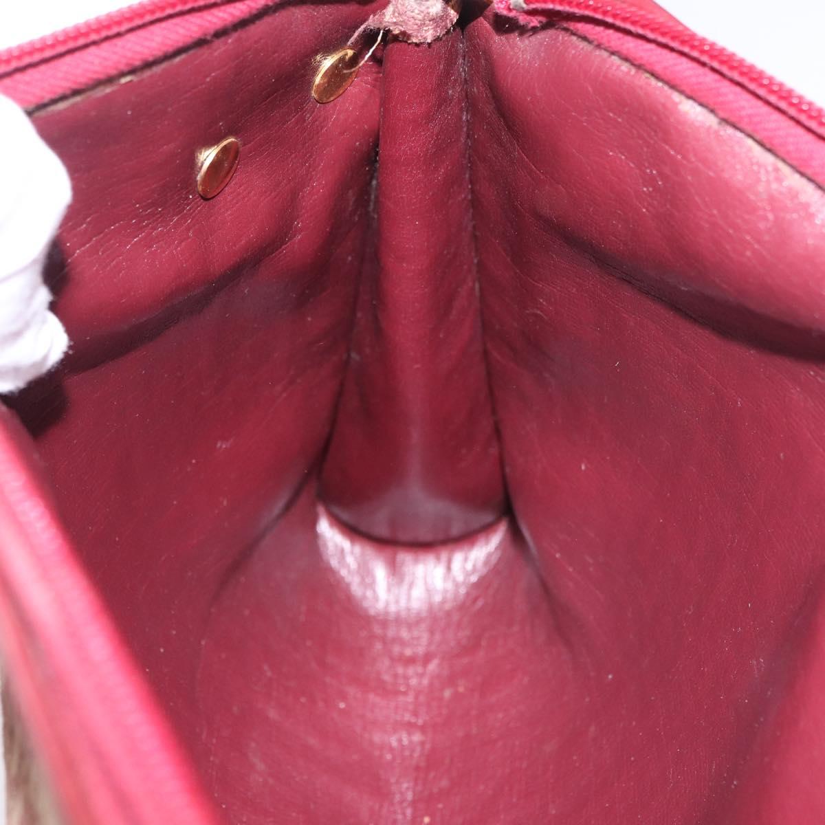 Christian Dior Trotter Canvas Shoulder Bag Red Gold Auth 187796