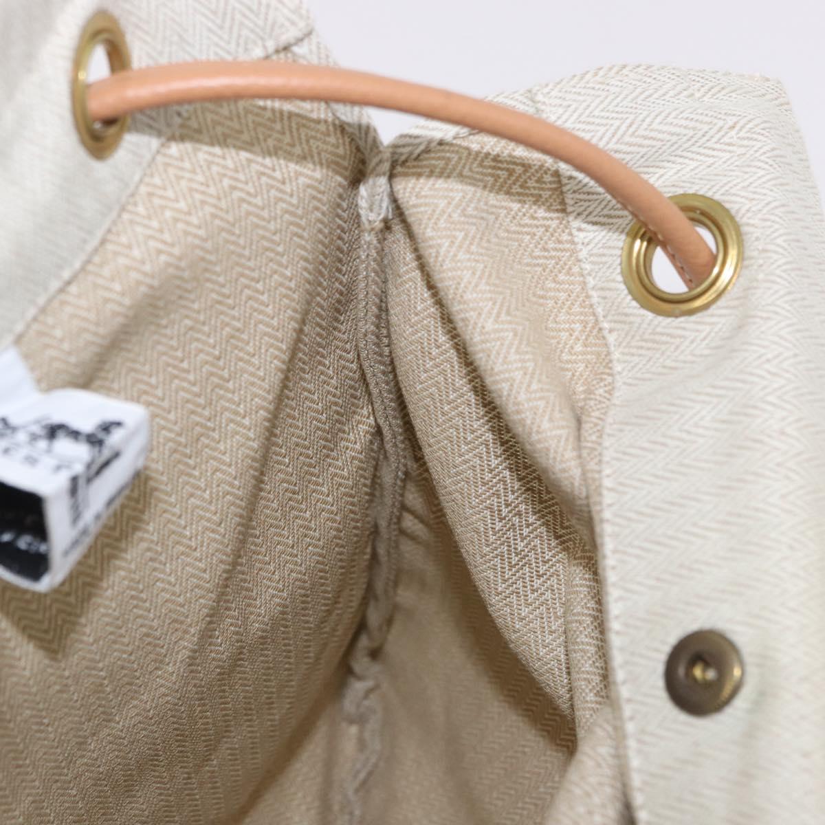 HERMES Aline PM Shoulder Bag Cotton Beige Gold Auth 187797A