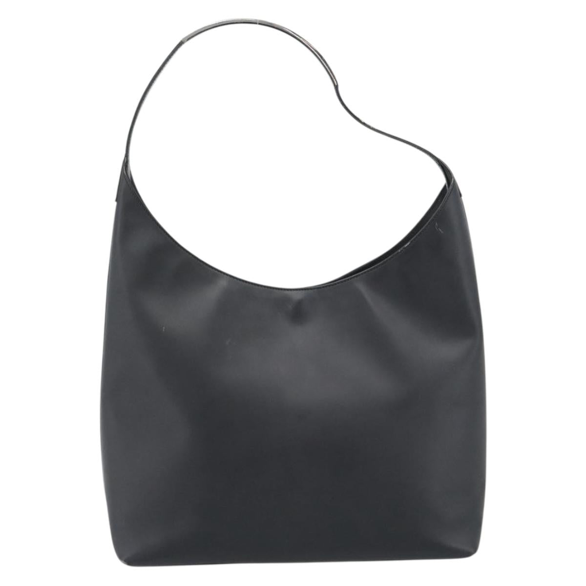 GUCCI Shoulder Bag Leather Black Silver 001 3297 Auth 187800
