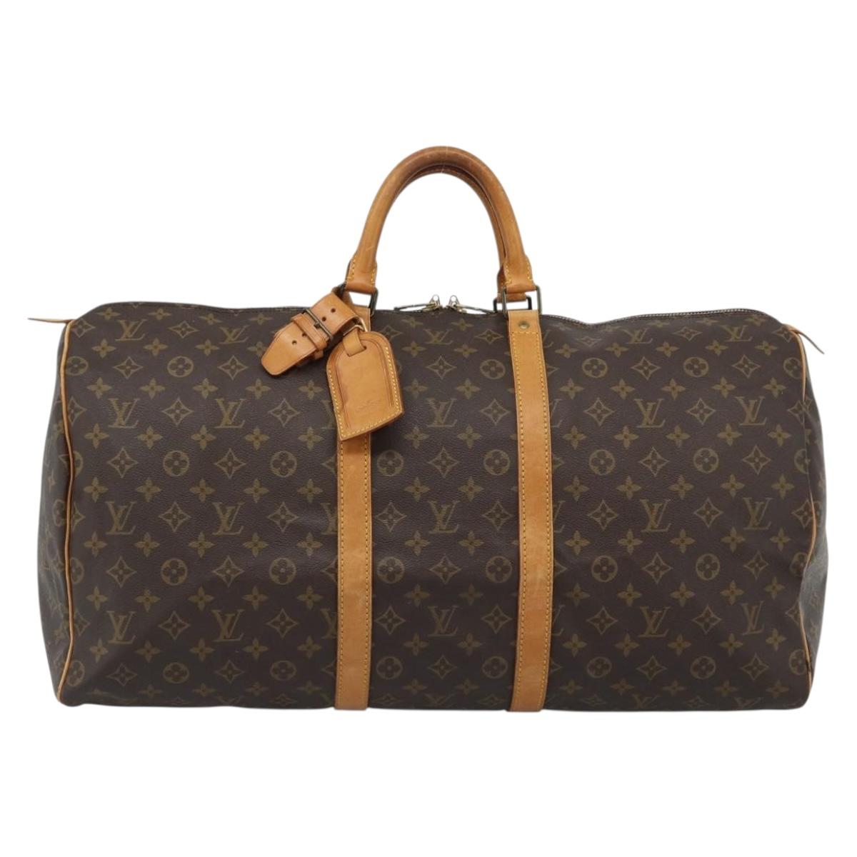 LOUIS VUITTON Monogram Keepall 55 Boston Bag M41424 LV Auth 187801A