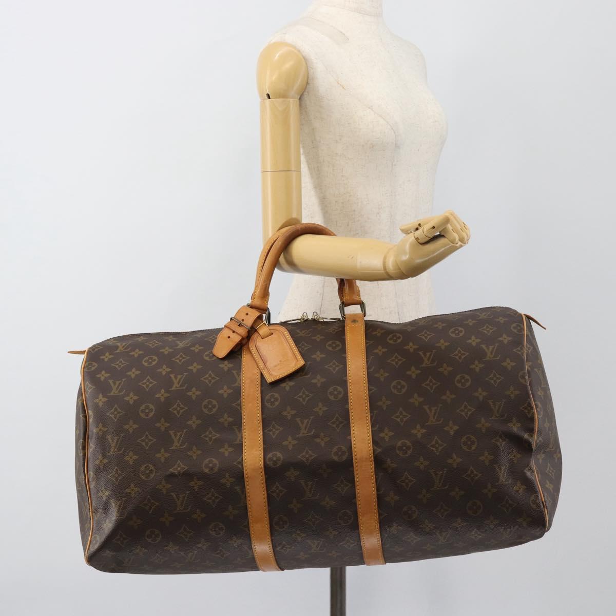 LOUIS VUITTON Monogram Keepall 55 Boston Bag M41424 LV Auth 187801A
