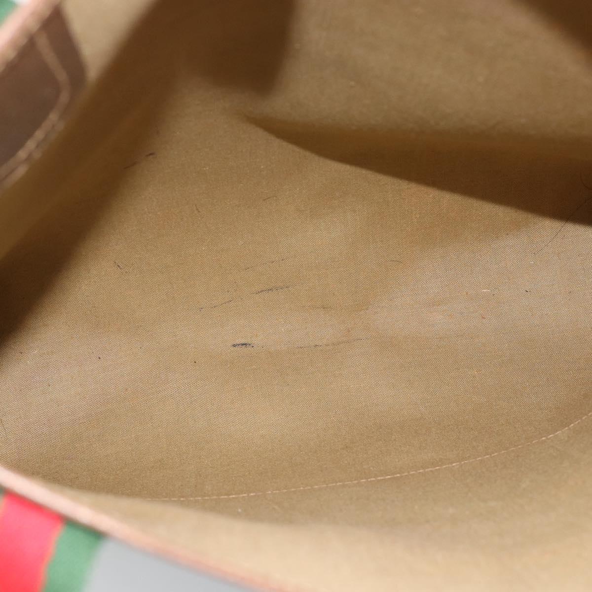 GUCCI GG Supreme Web Sherry Line Tote Bag PVC Beige Auth 187804