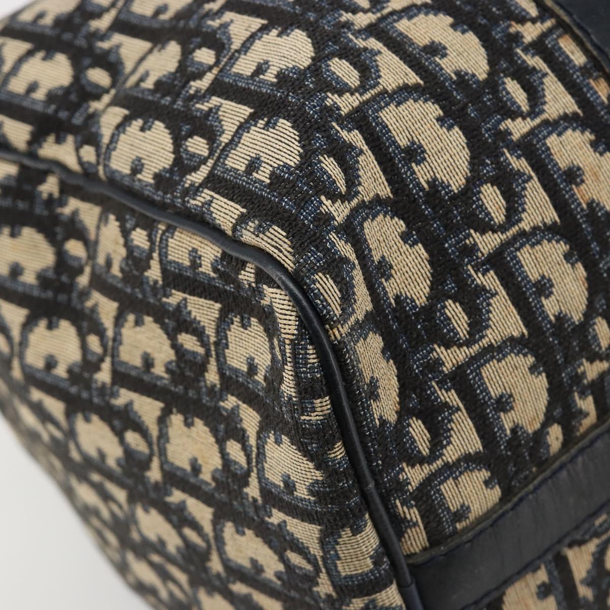 Christian Dior Trotter Canvas Hand Bag Navy Silver Auth 187811