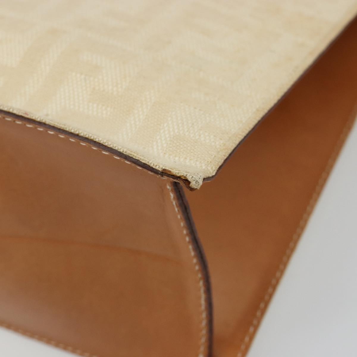 FENDI Zucca Canvas Tote Bag Beige Auth 187816