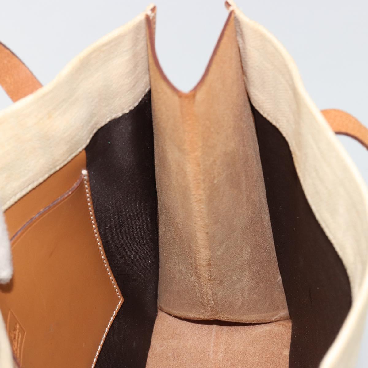 FENDI Zucca Canvas Tote Bag Beige Auth 187816