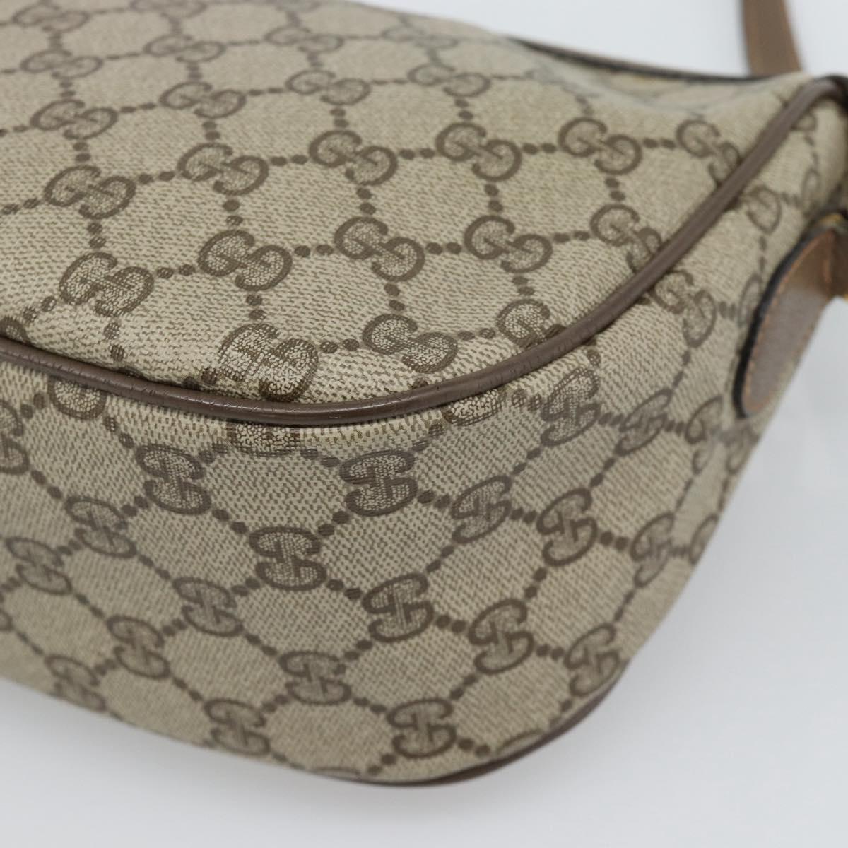 GUCCI GG Supreme Web Sherry Line Bag PVC Beige Gold 89 02 032 Auth 187818