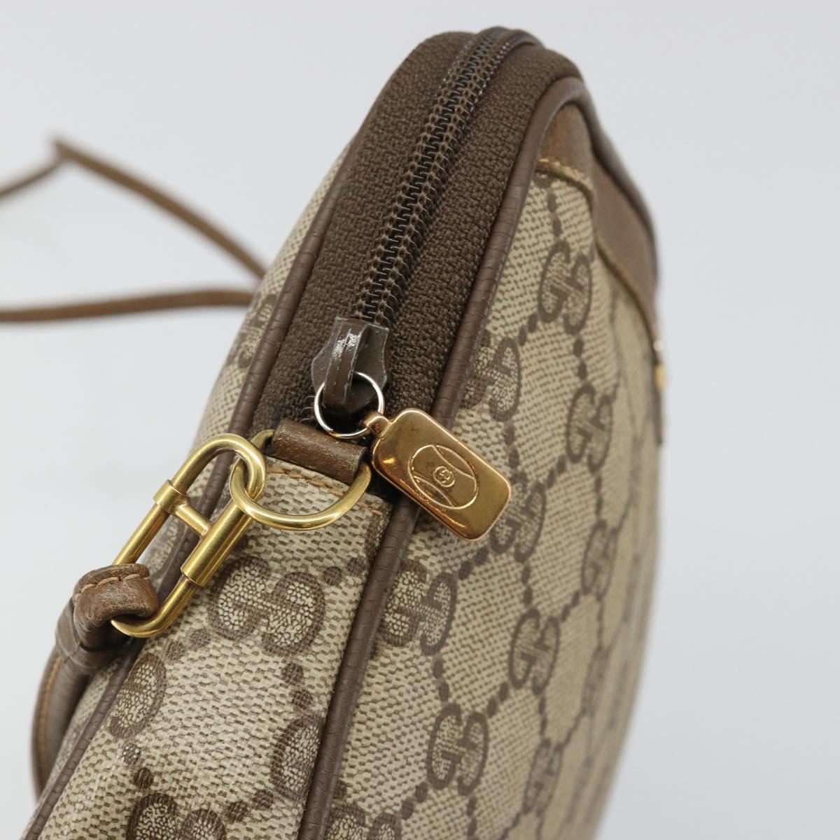 GUCCI GG Supreme Shoulder Bag PVC Beige Gold 97 02 068 Auth 187819