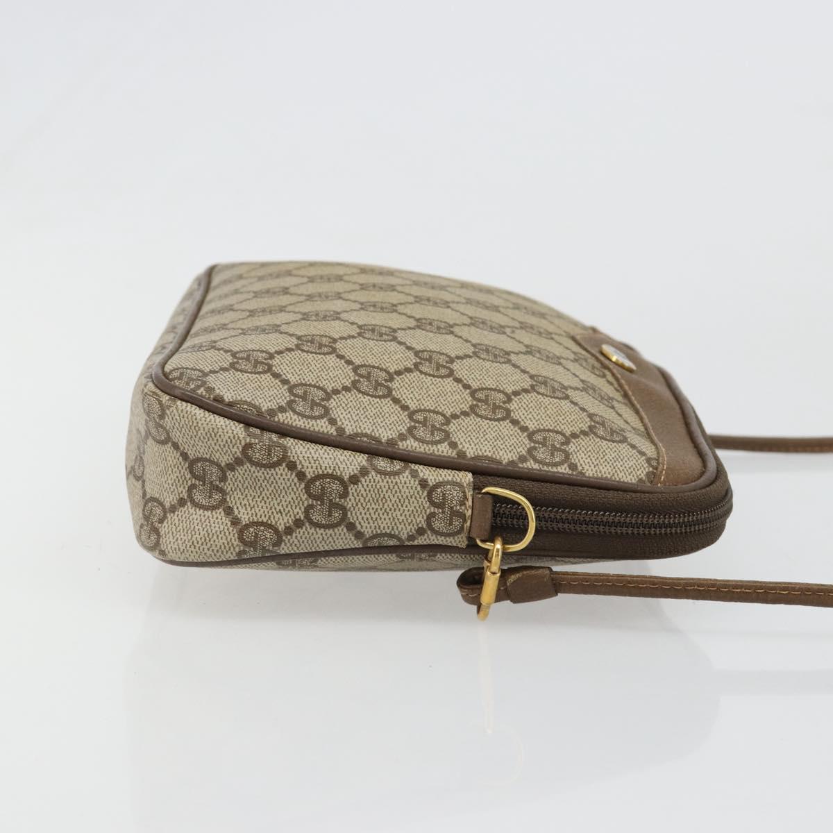 GUCCI GG Supreme Shoulder Bag PVC Beige Gold 97 02 068 Auth 187819