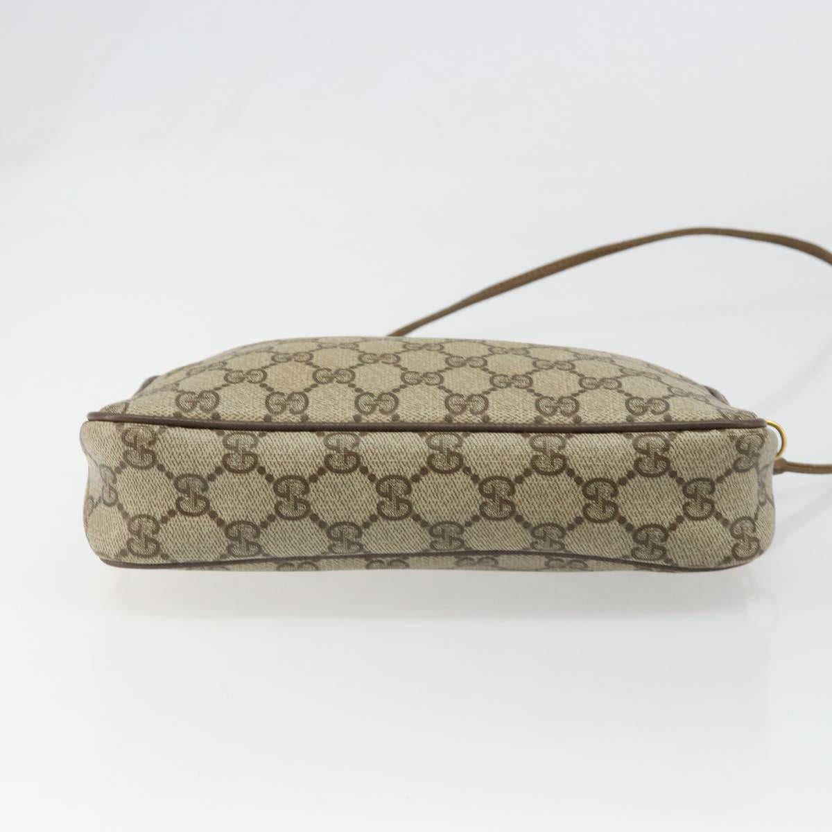 GUCCI GG Supreme Shoulder Bag PVC Beige Gold 97 02 068 Auth 187819