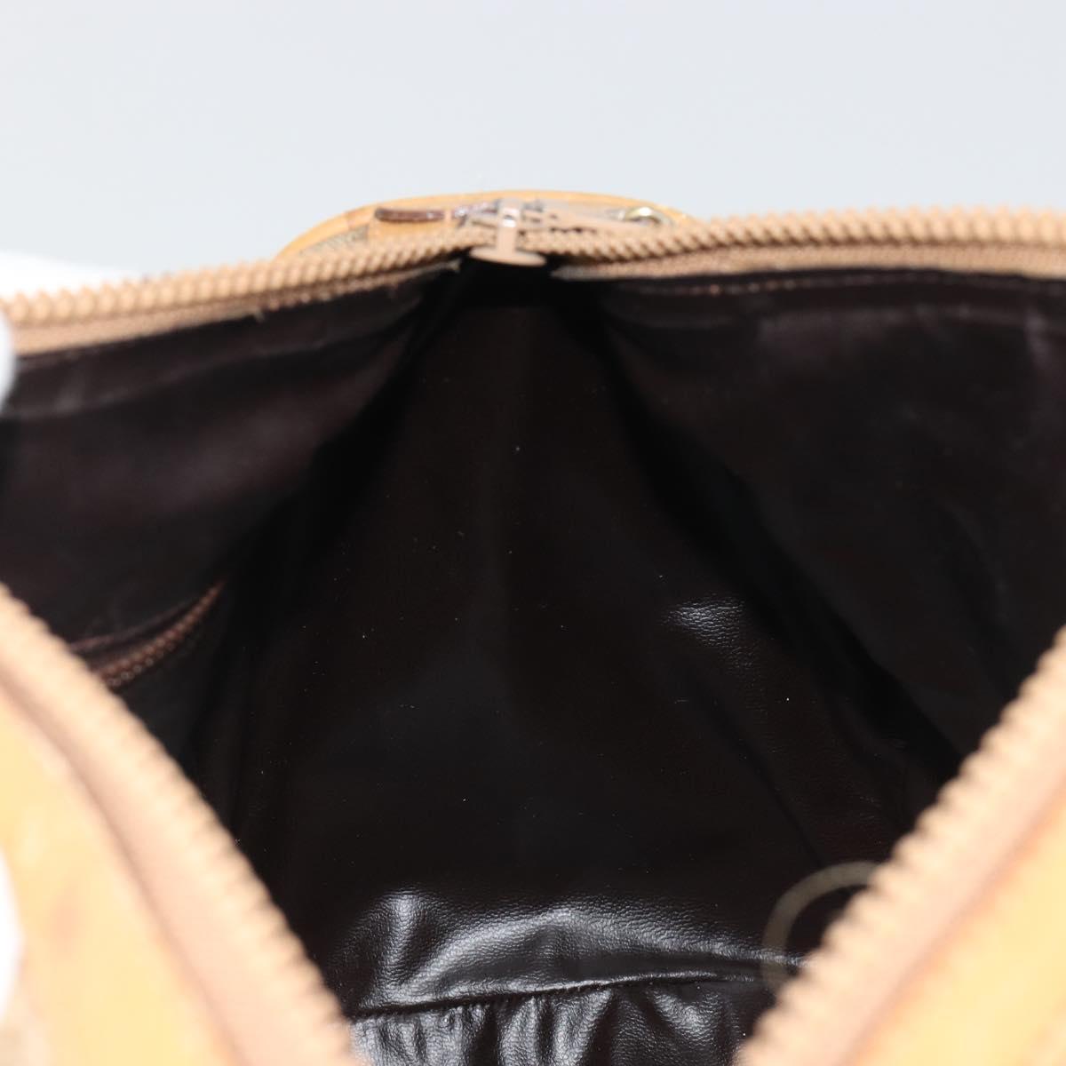 CELINE Macadam Canvas Hand Bag PVC Beige Gold Auth 187822