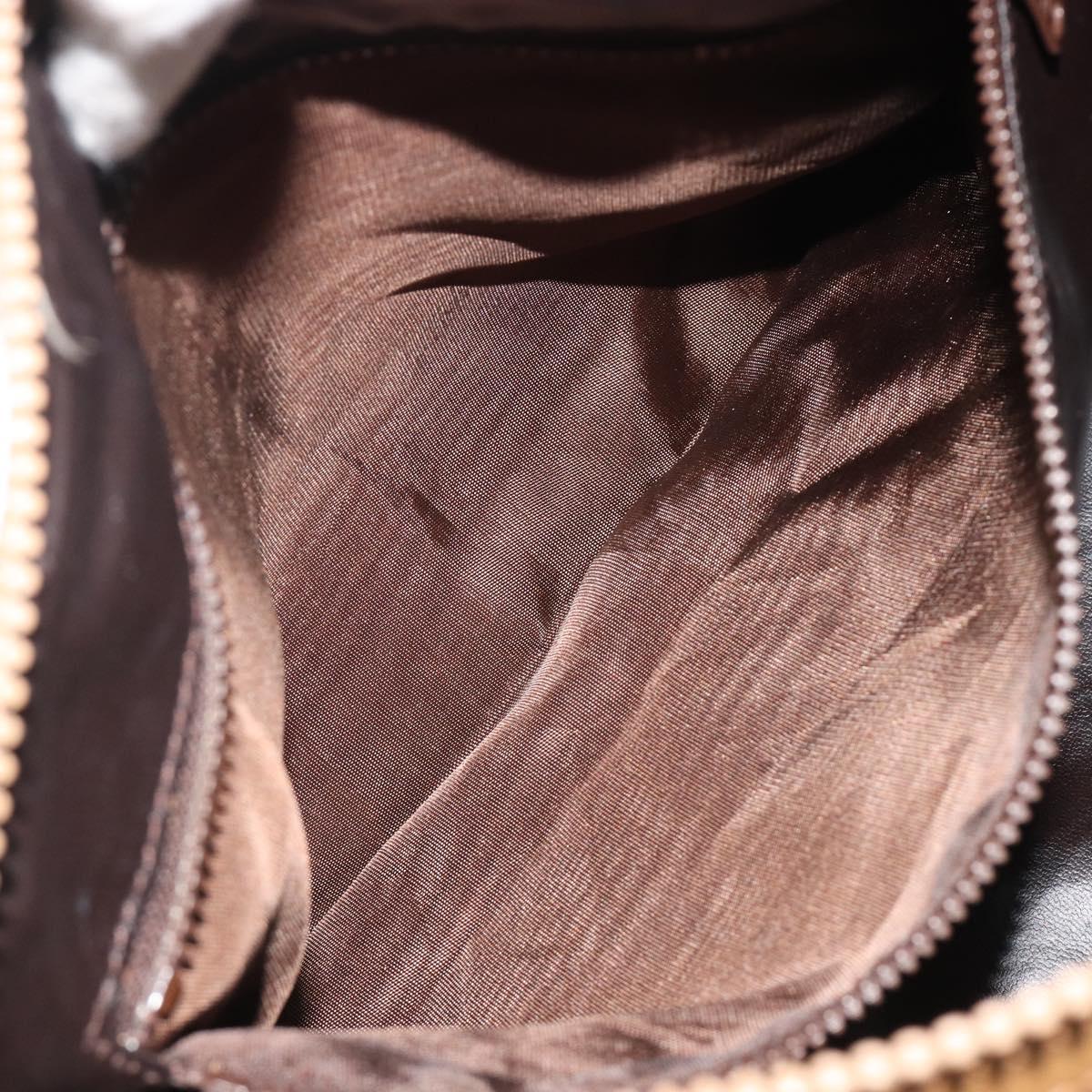 CELINE Macadam Canvas Hand Bag PVC Beige Gold Auth 187822