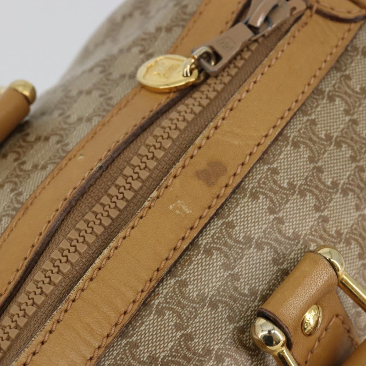 CELINE Macadam Canvas Hand Bag PVC Beige Gold Auth 187822