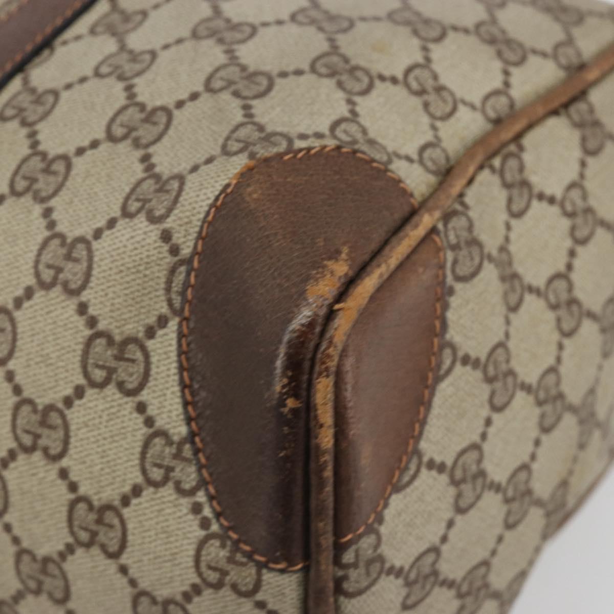GUCCI GG Supreme Web Sherry Line Hand Bag PVC Beige Gold Auth 187823