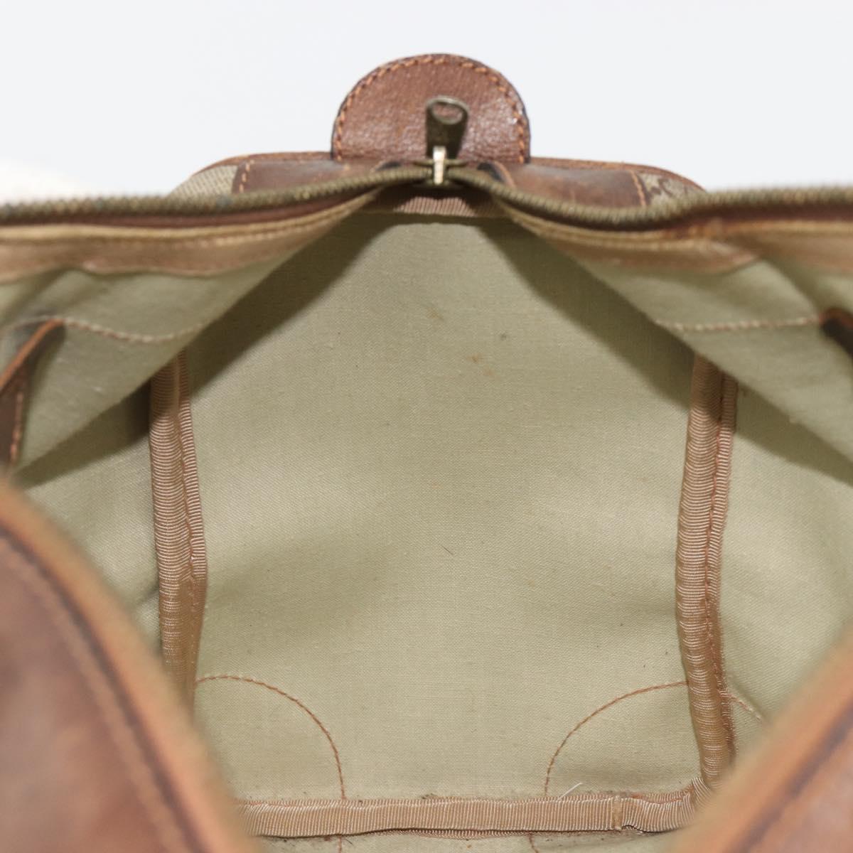 GUCCI GG Supreme Web Sherry Line Hand Bag PVC Beige Gold Auth 187823