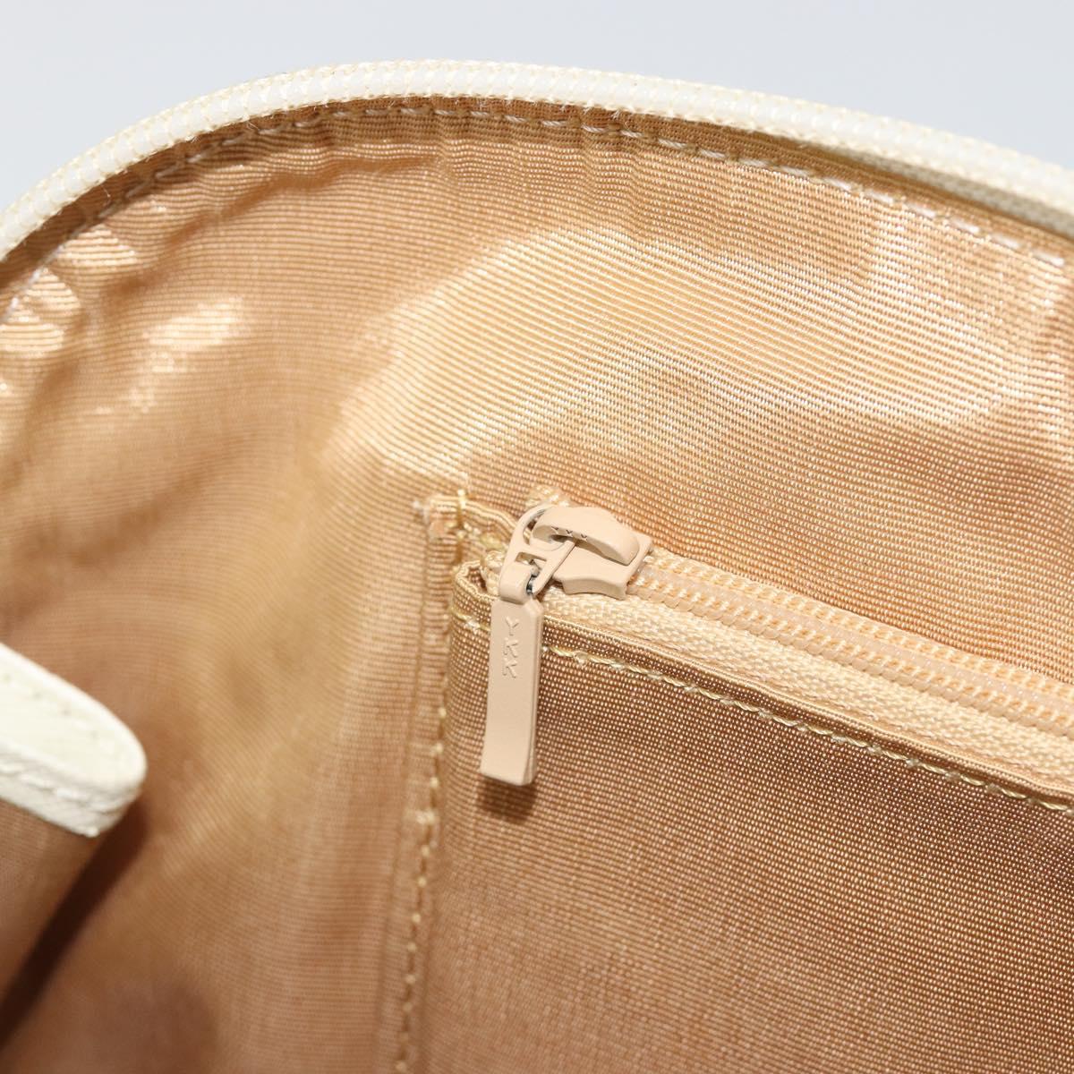 BURBERRY Nova Check Hand Bag Canvas Beige Silver Auth 187825A
