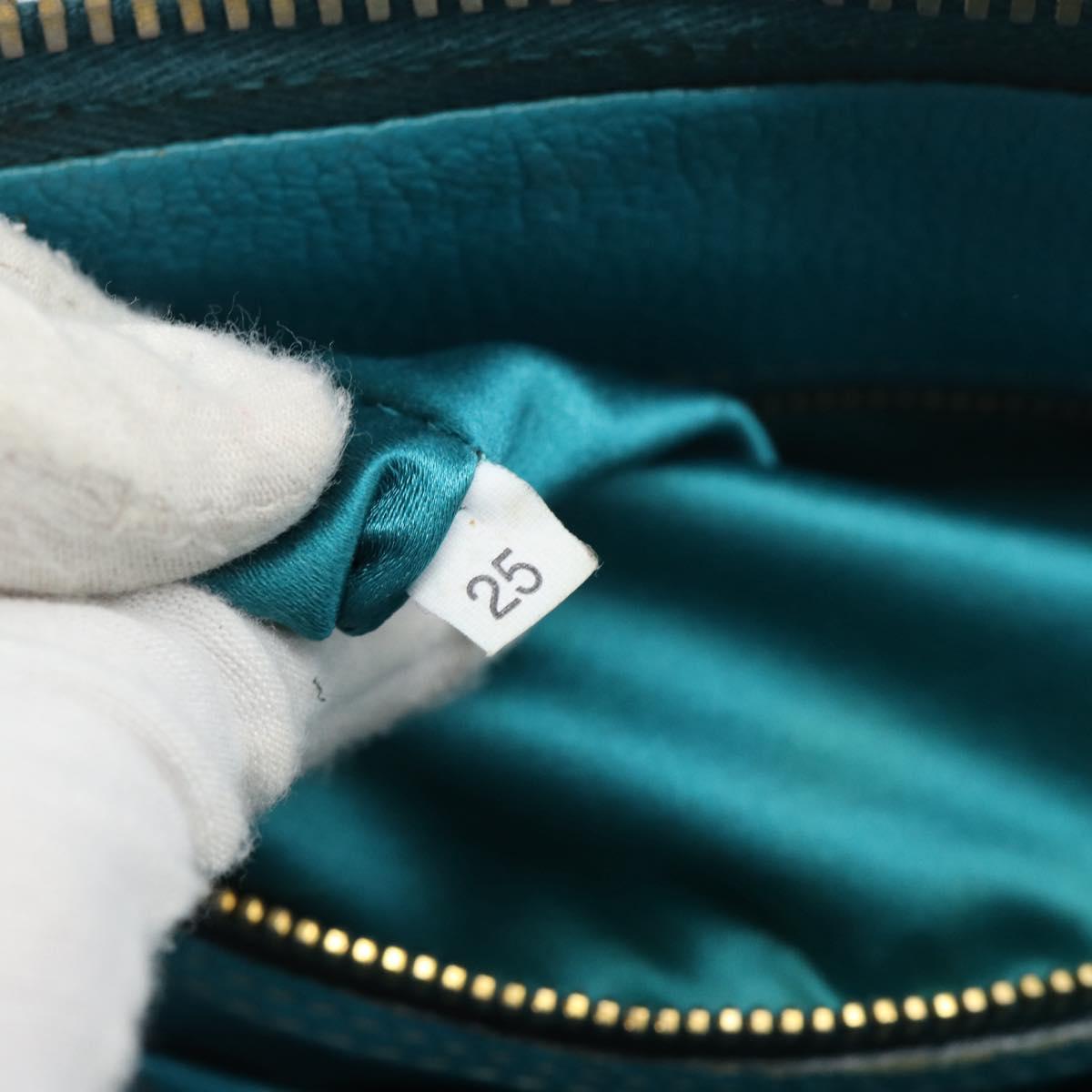 Miu Miu Hand Bag Leather 2way Turquoise Blue Gold Auth 187827