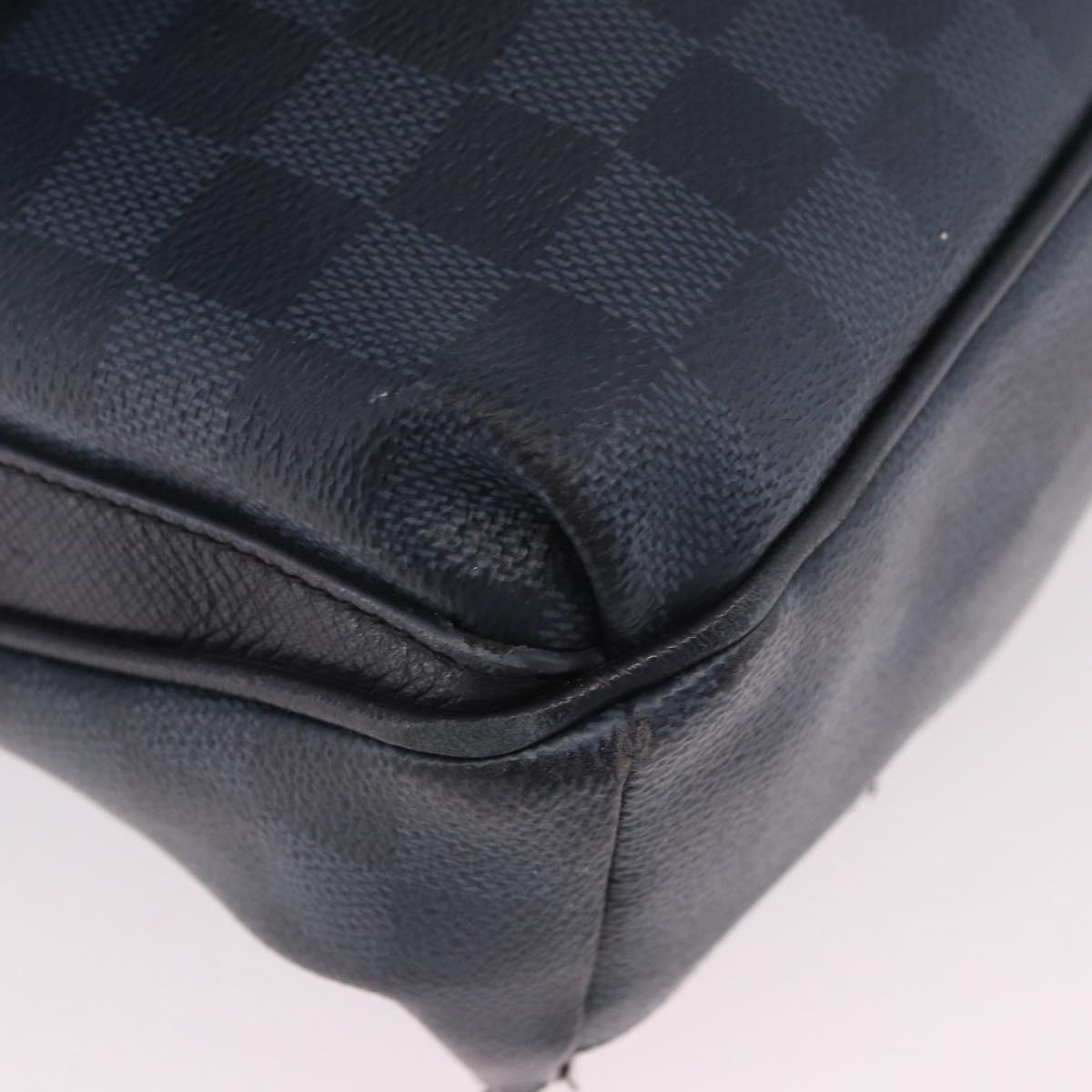 LOUIS VUITTON Damier Grafitte Daniel MM Shoulder Bag N58029 LV Auth 187829