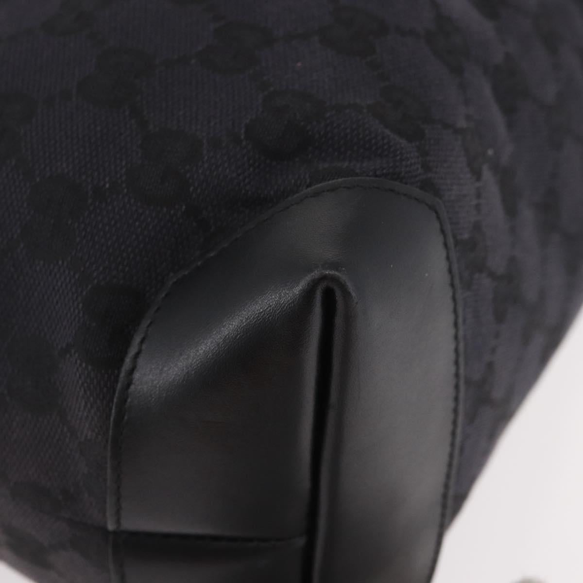 GUCCI GG Canvas Sherry Line Tote Bag Black Silver 019 0401 Auth 187830A