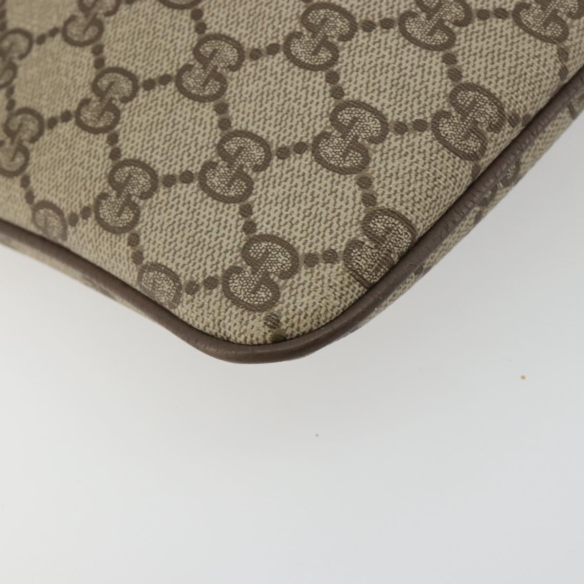 GUCCI GG Supreme Web Sherry Line Bag PVC Beige Gold 904 02 047 Auth 187832