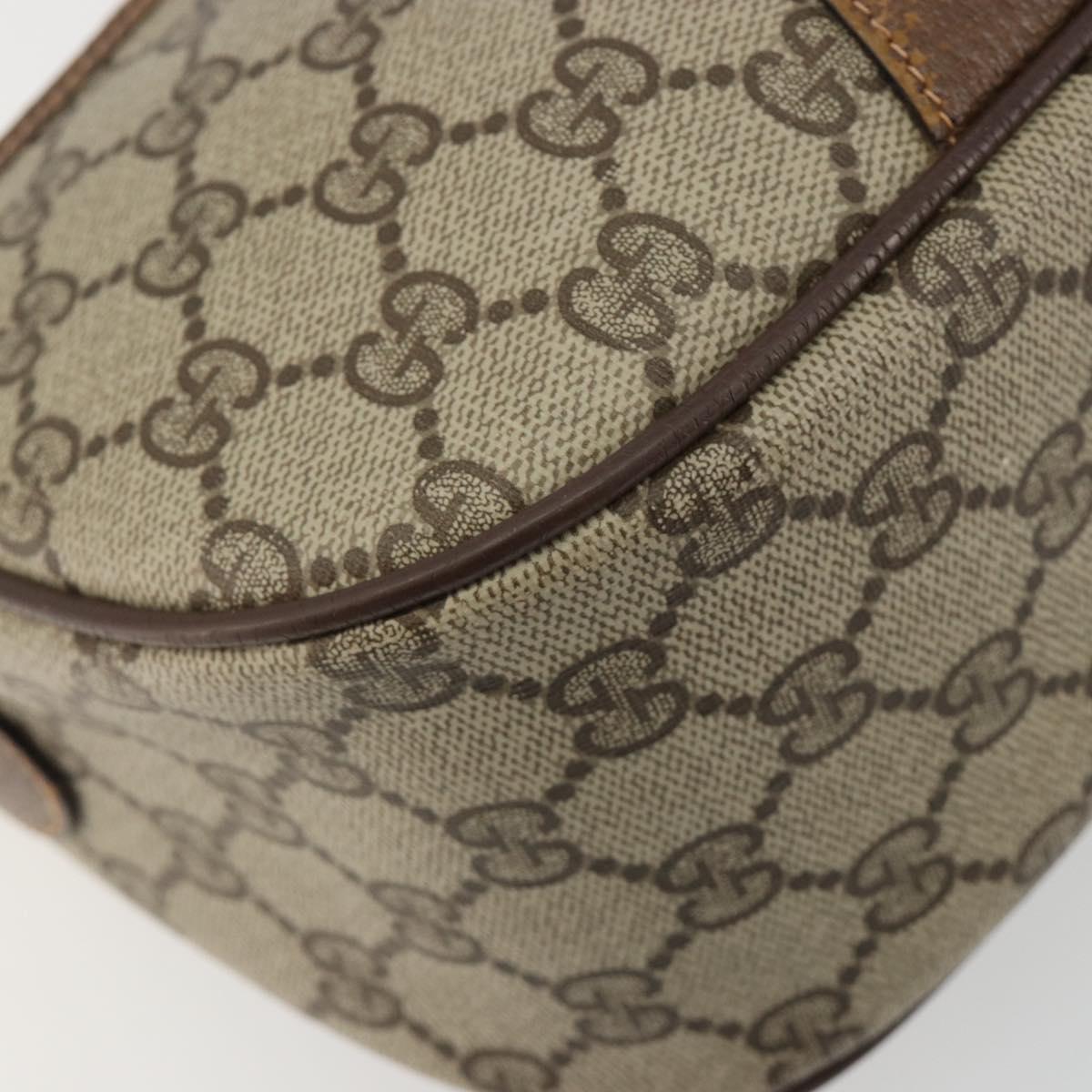 GUCCI GG Supreme Web Sherry Line Bag PVC Beige Gold 89 02 032 Auth 187833