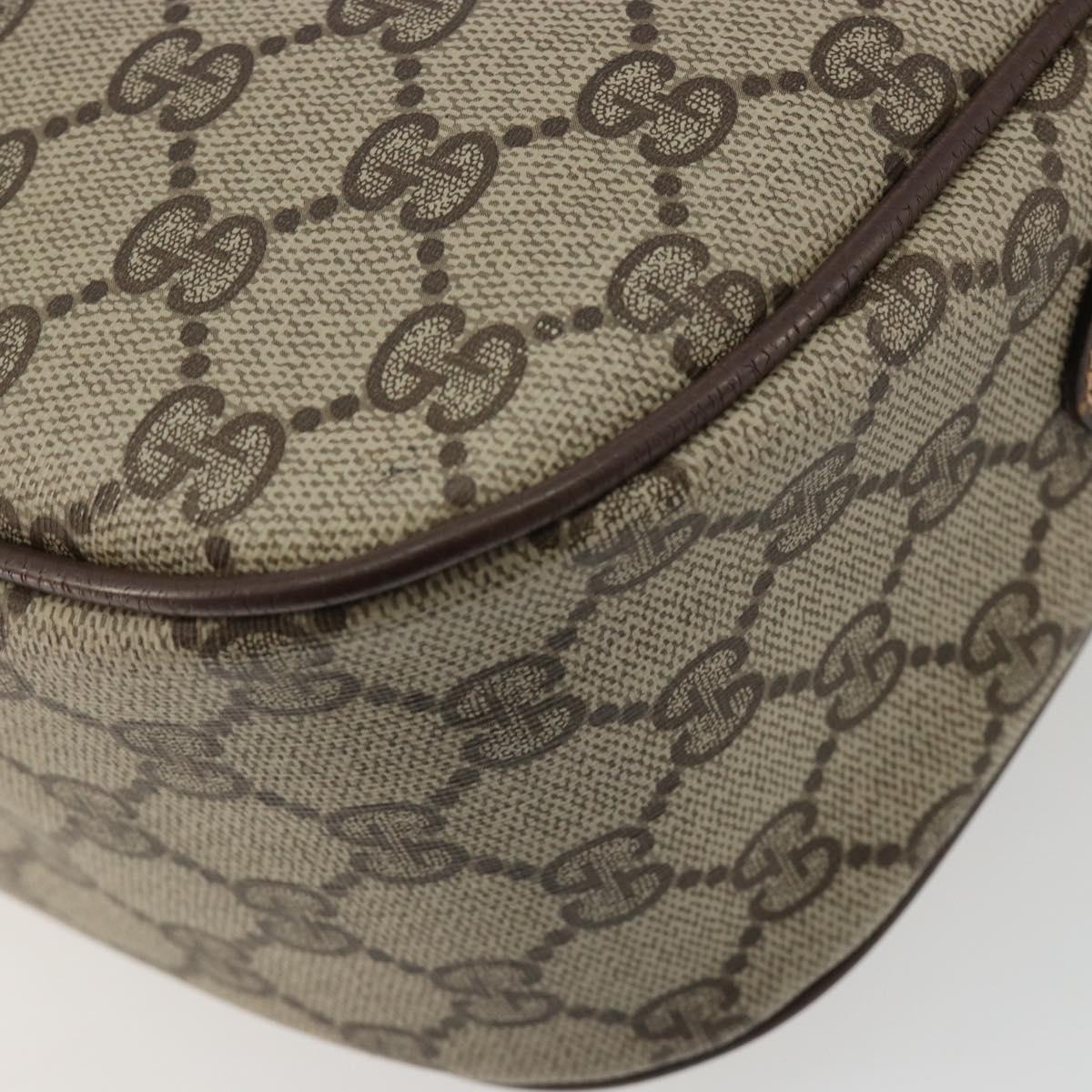 GUCCI GG Supreme Web Sherry Line Bag PVC Beige Gold 89 02 032 Auth 187833