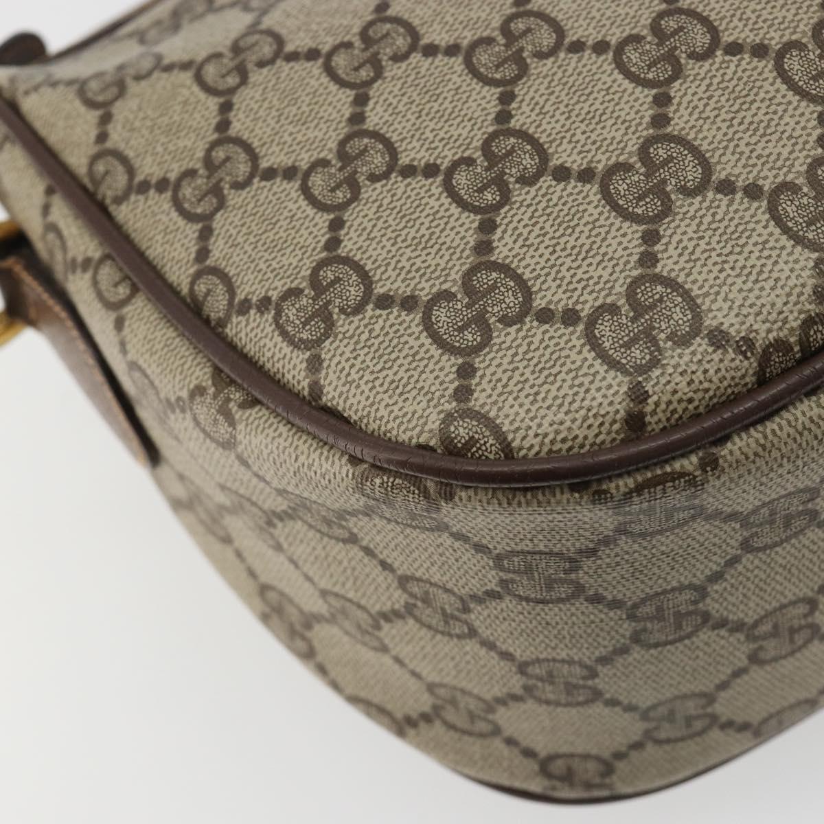 GUCCI GG Supreme Web Sherry Line Bag PVC Beige Gold 89 02 032 Auth 187833