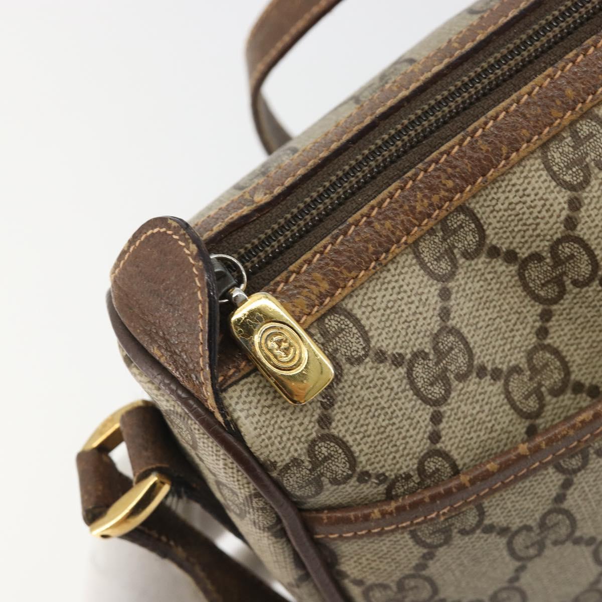 GUCCI GG Supreme Web Sherry Line Bag PVC Beige Gold 89 02 032 Auth 187833