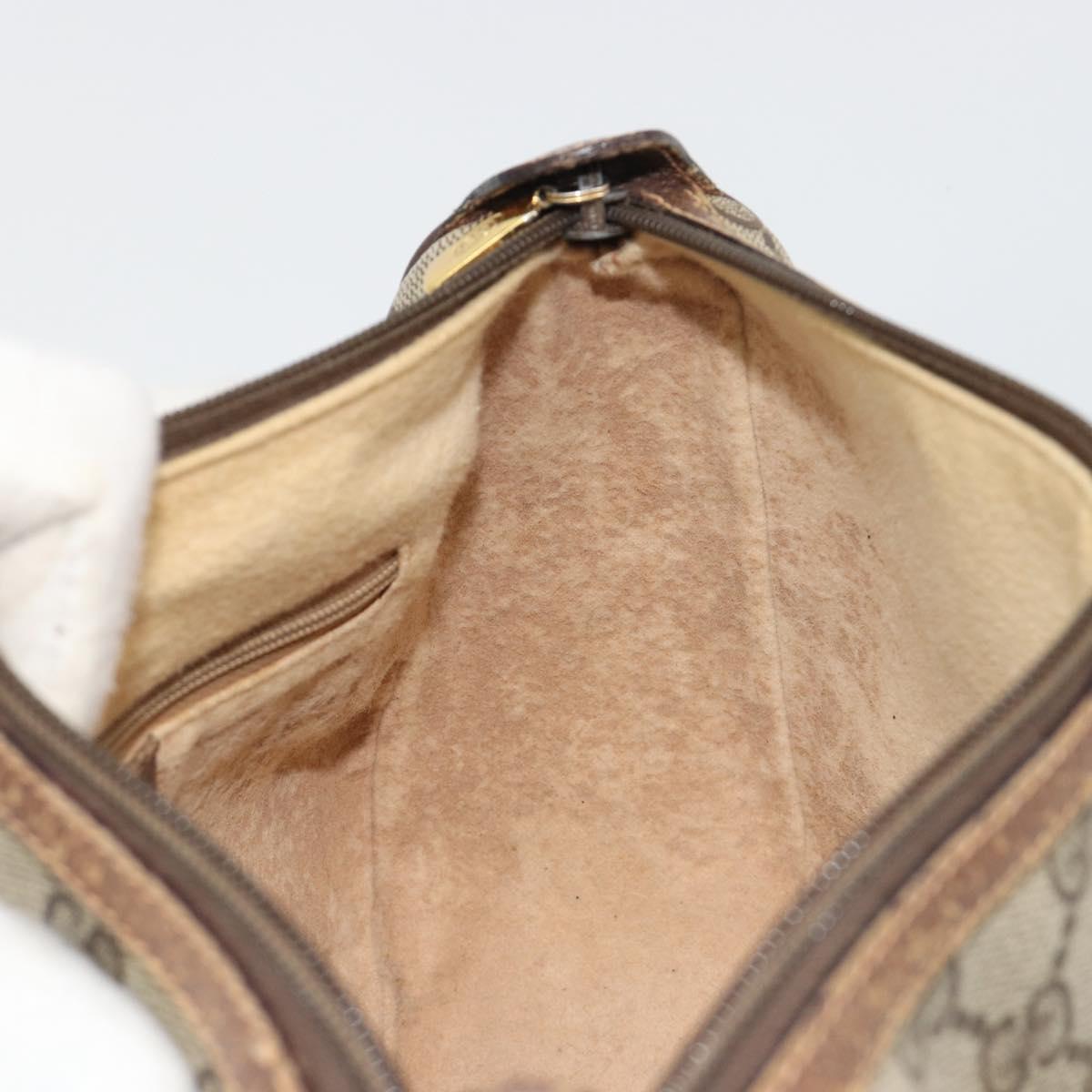 GUCCI GG Supreme Web Sherry Line Bag PVC Beige Gold 89 02 032 Auth 187833