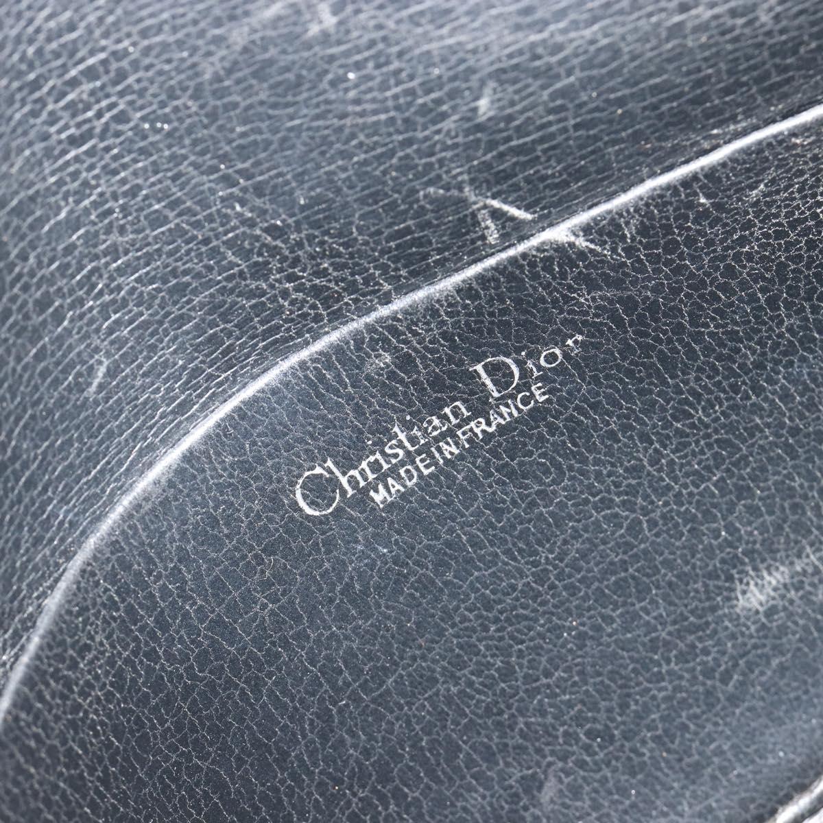 Christian Dior Shoulder Bag Leather Black Gold Auth 187835