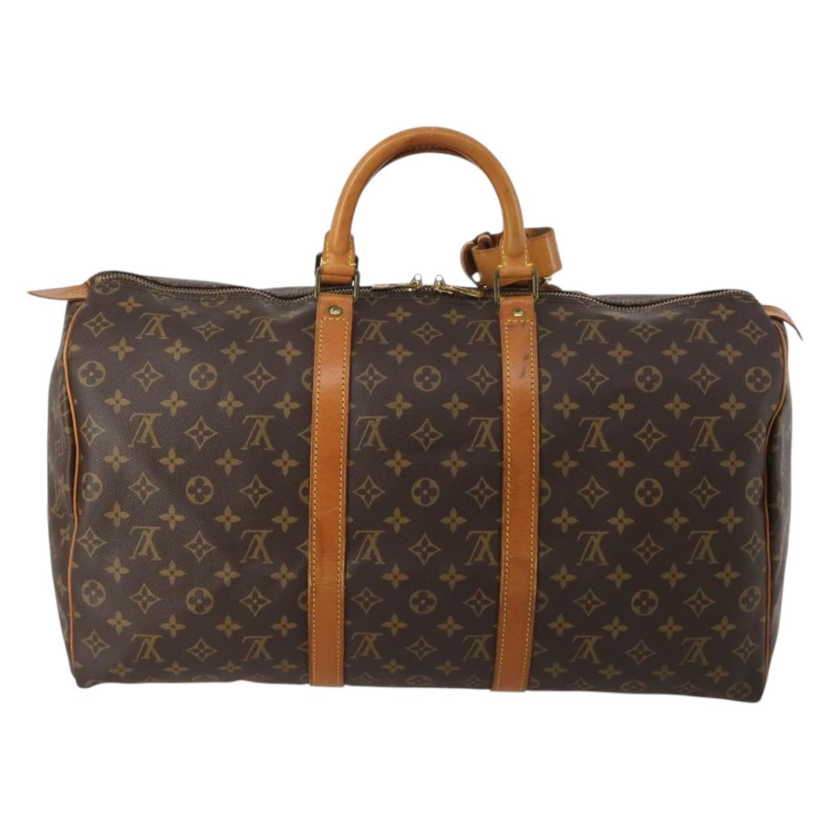 LOUIS VUITTON Monogram Keepall 50 Boston Bag M41426 LV Auth 187836A