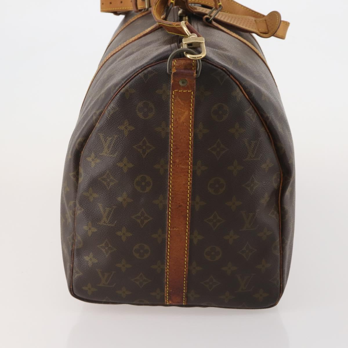 LOUIS VUITTON Monogram Keepall Bandouliere 55 Boston Bag M41414 LV Auth 187837