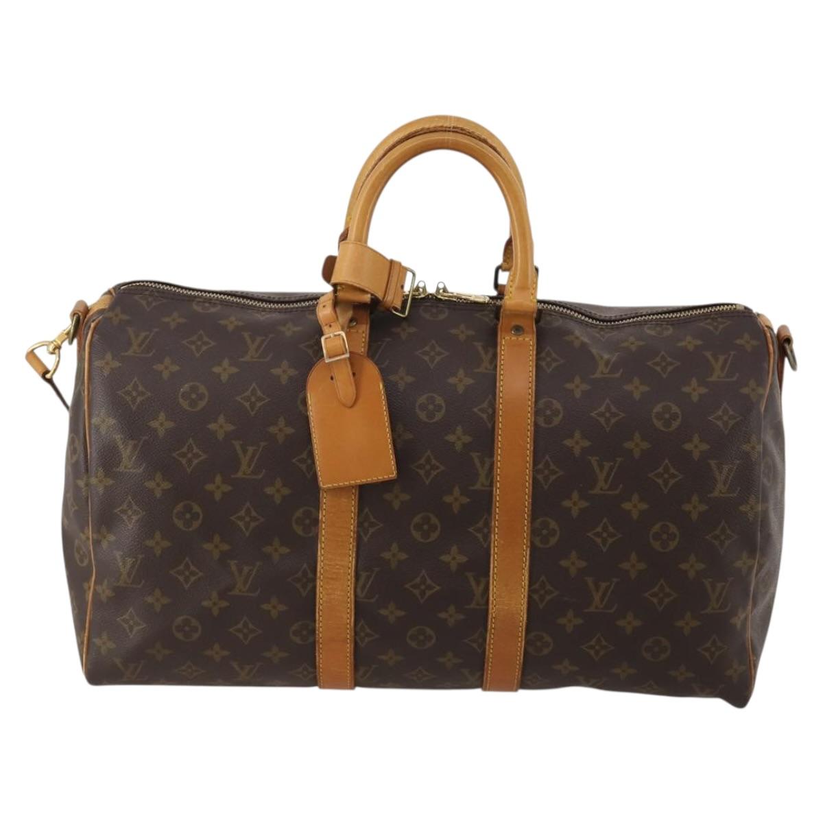 LOUIS VUITTON Monogram Keepall Bandouliere 45 Boston Bag M41418 LV Auth 187838