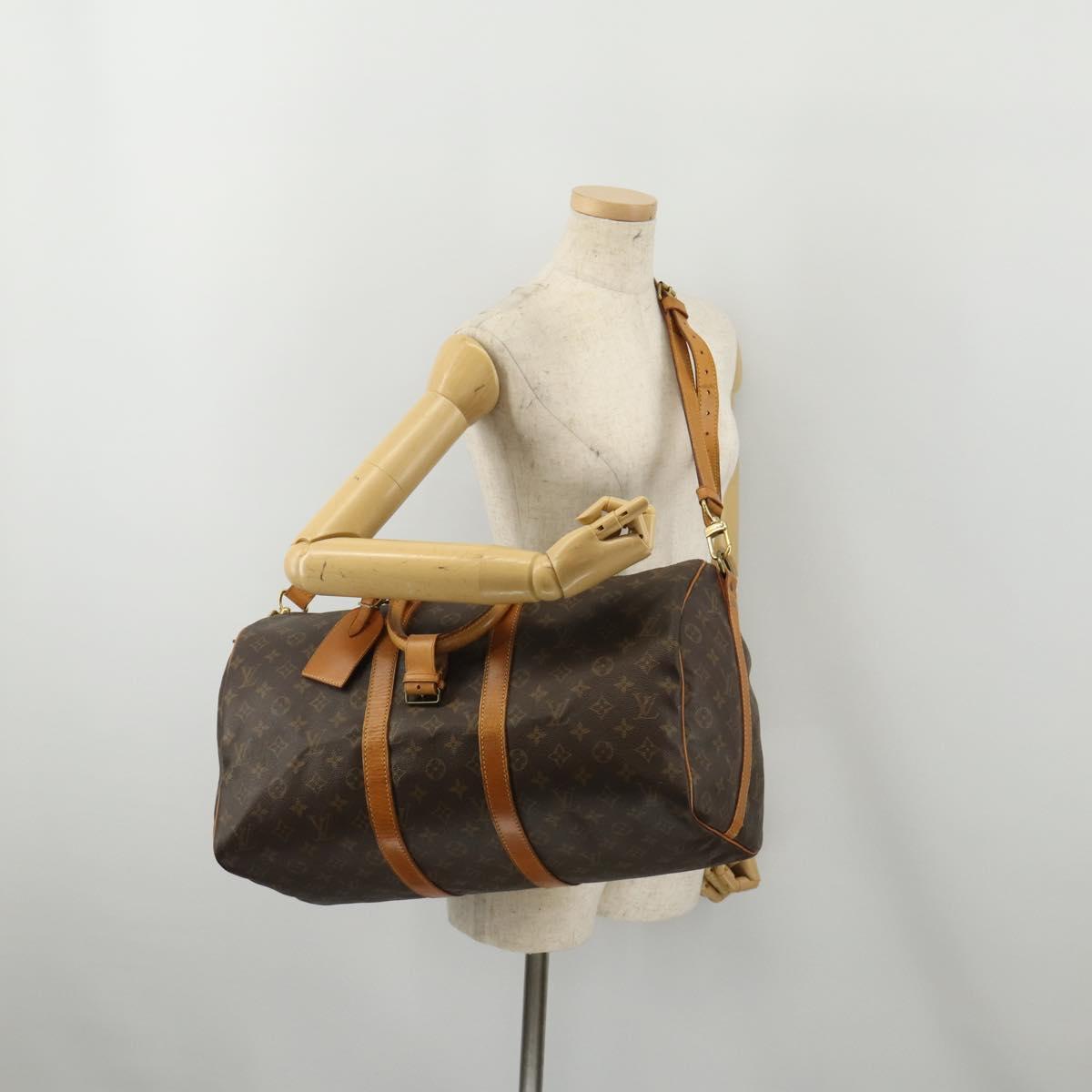 LOUIS VUITTON Monogram Keepall Bandouliere 45 Boston Bag M41418 LV Auth 187838