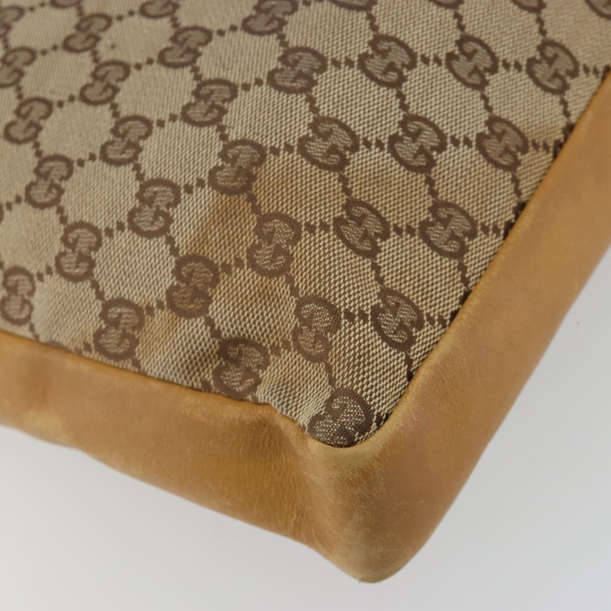 GUCCI GG Canvas Sherry Line Jackie Shoulder Bag Beige Gold 001 4094 Auth 187848