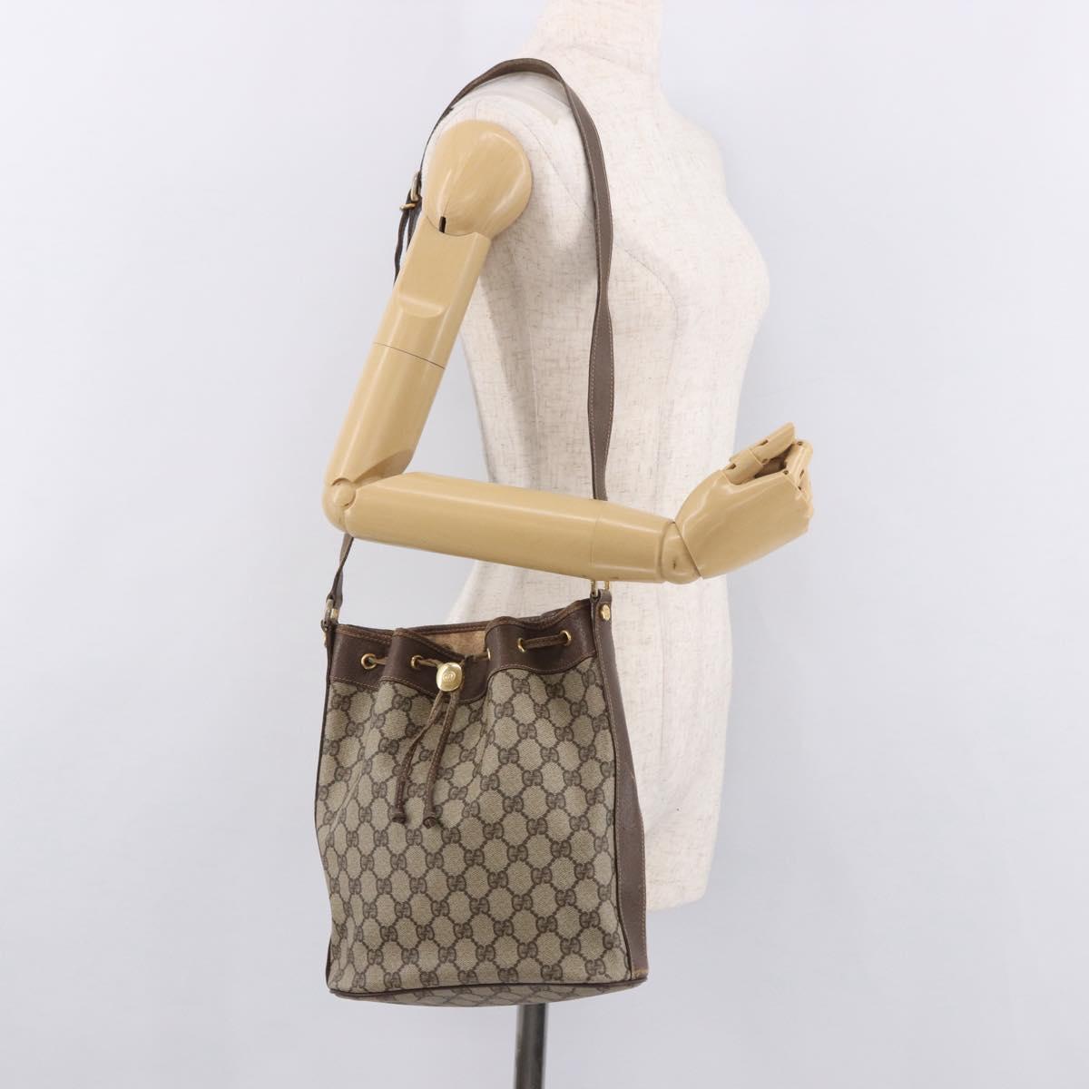 GUCCI GG Supreme Purse Shoulder Bag PVC Beige Gold 001 115 6179 4023 Auth 187851