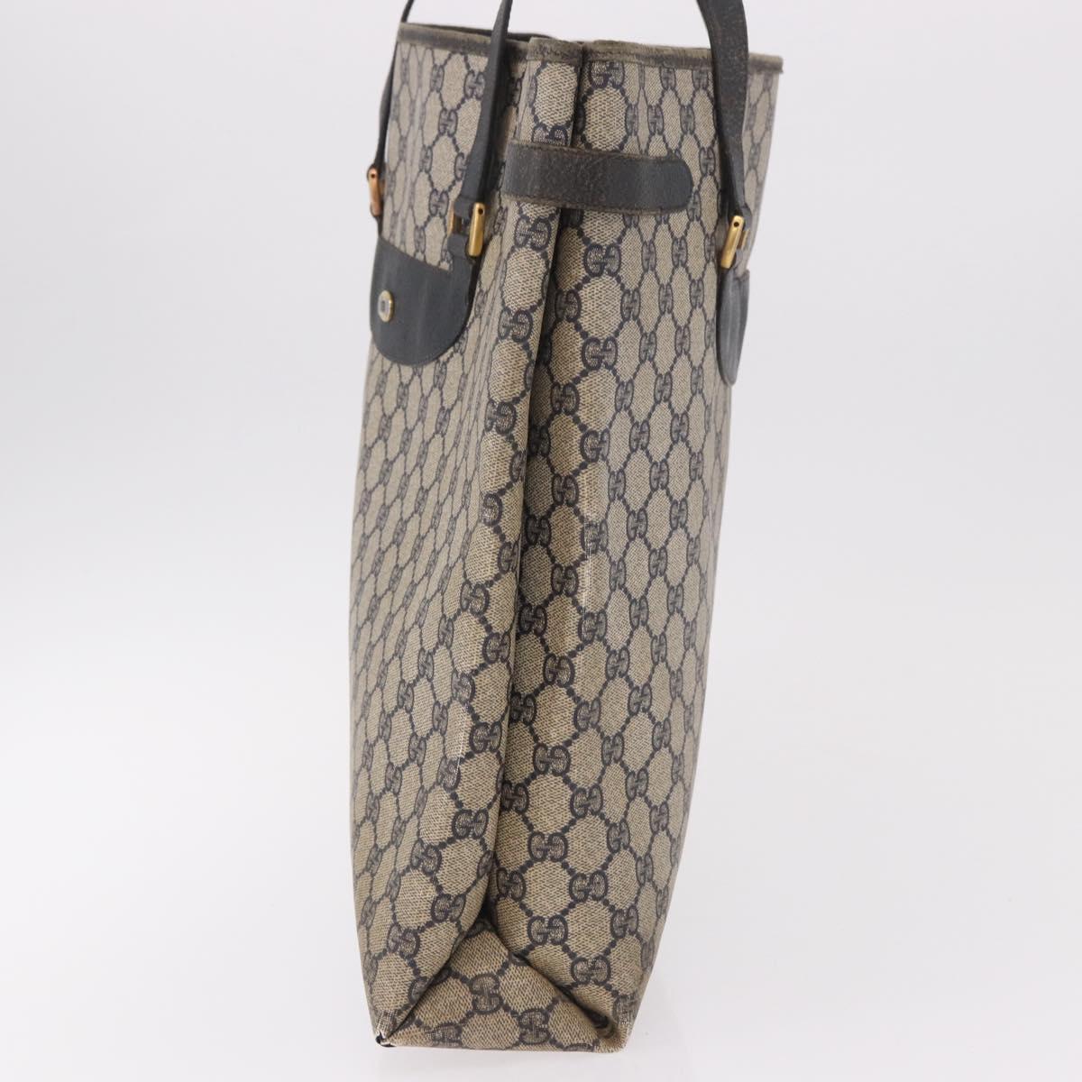 GUCCI GG Supreme Tote Bag PVC Navy Gold 39 02 061 Auth 187860