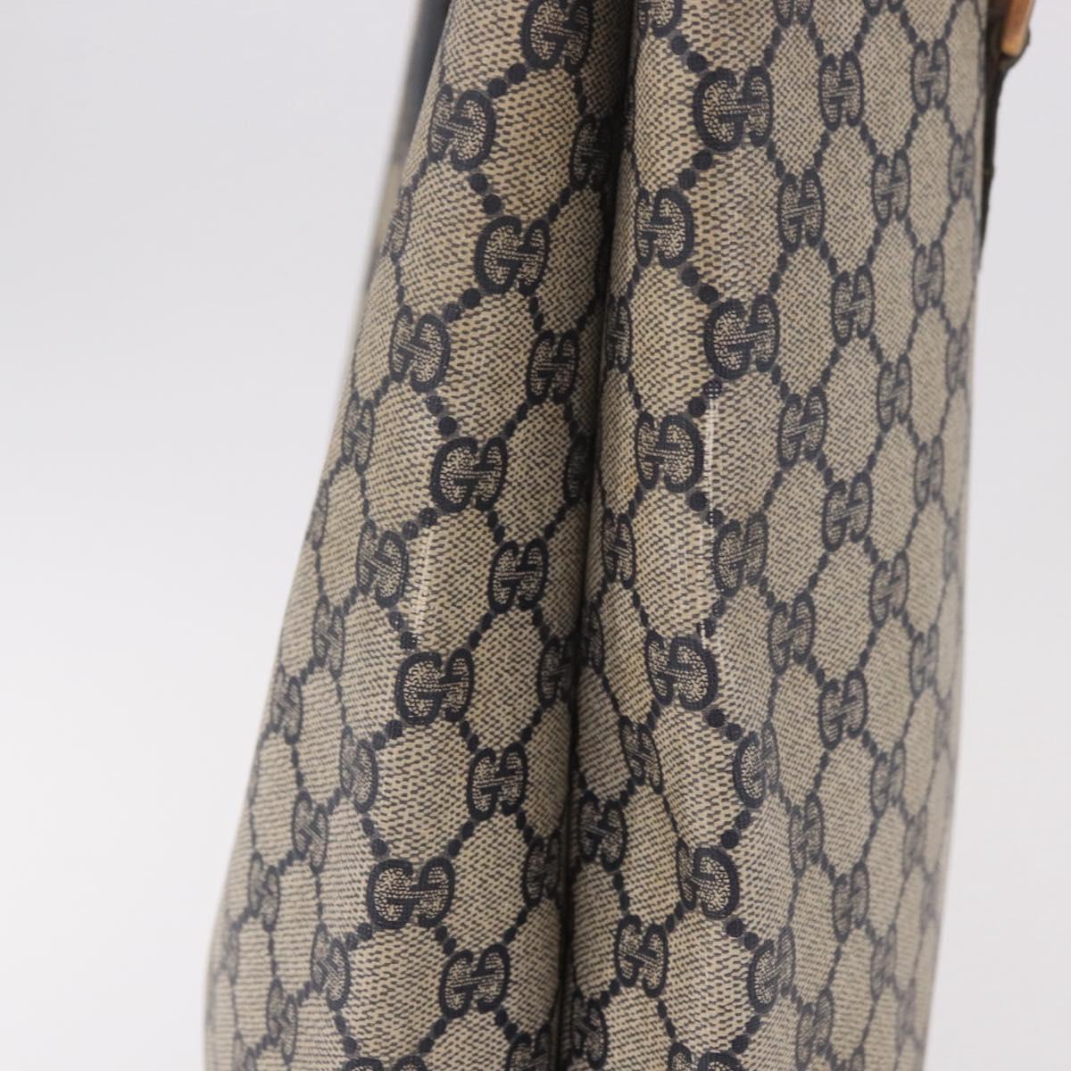 GUCCI GG Supreme Tote Bag PVC Navy Gold 39 02 061 Auth 187860