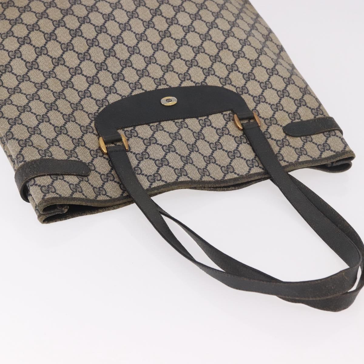 GUCCI GG Supreme Tote Bag PVC Navy Gold 39 02 061 Auth 187860