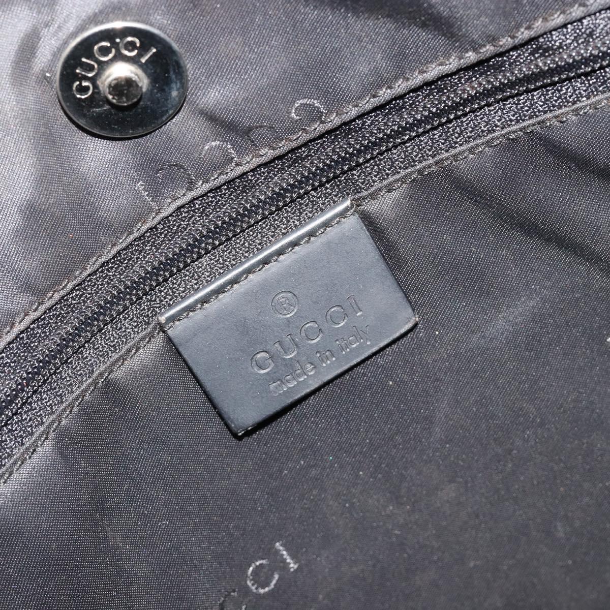 GUCCI Shoulder Bag Leather Black Silver 001 3297 Auth 187862