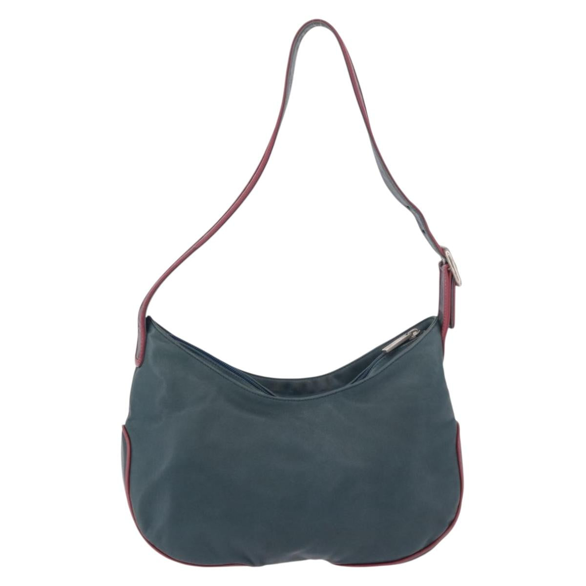 LOEWE Shoulder Bag Leather Green Silver Auth 187866A