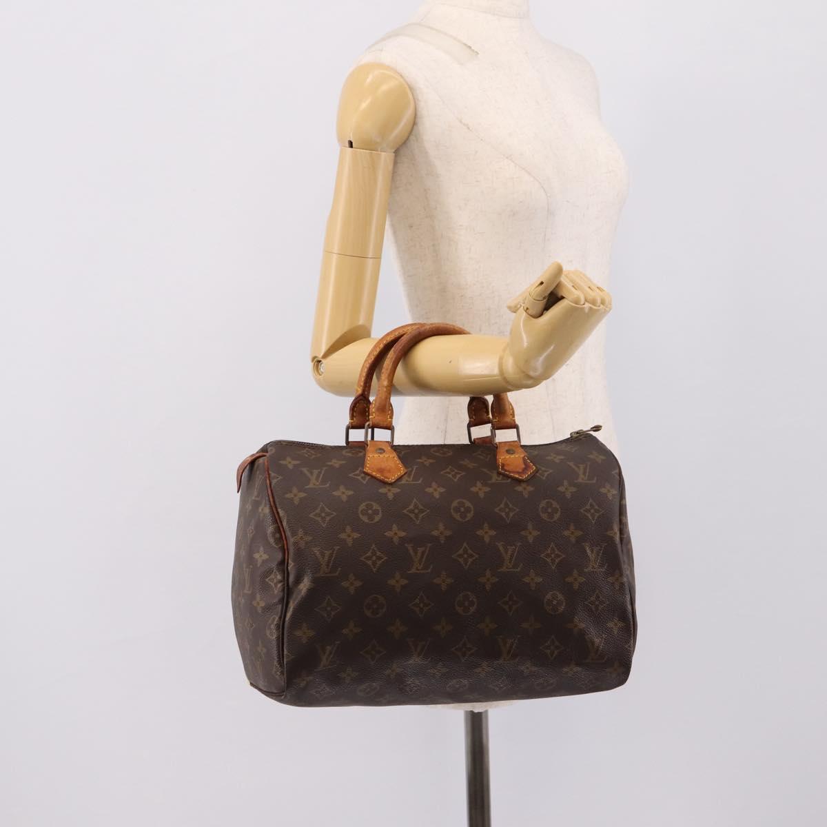 LOUIS VUITTON Monogram Speedy 30 Hand Bag M41526 LV Auth 187870