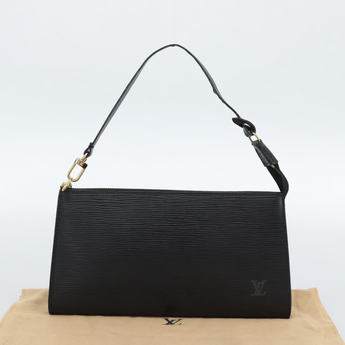 LOUIS VUITTON Epi Pochette Accessoires Pouch Black M52982 LV Auth 187872A